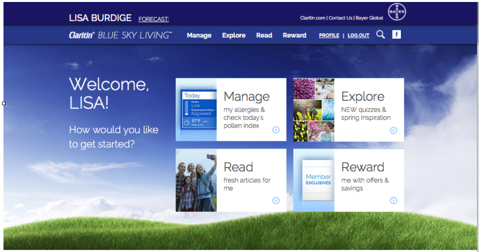 Claritin Blue Sky Living Patient Program — Lisa Burdige
