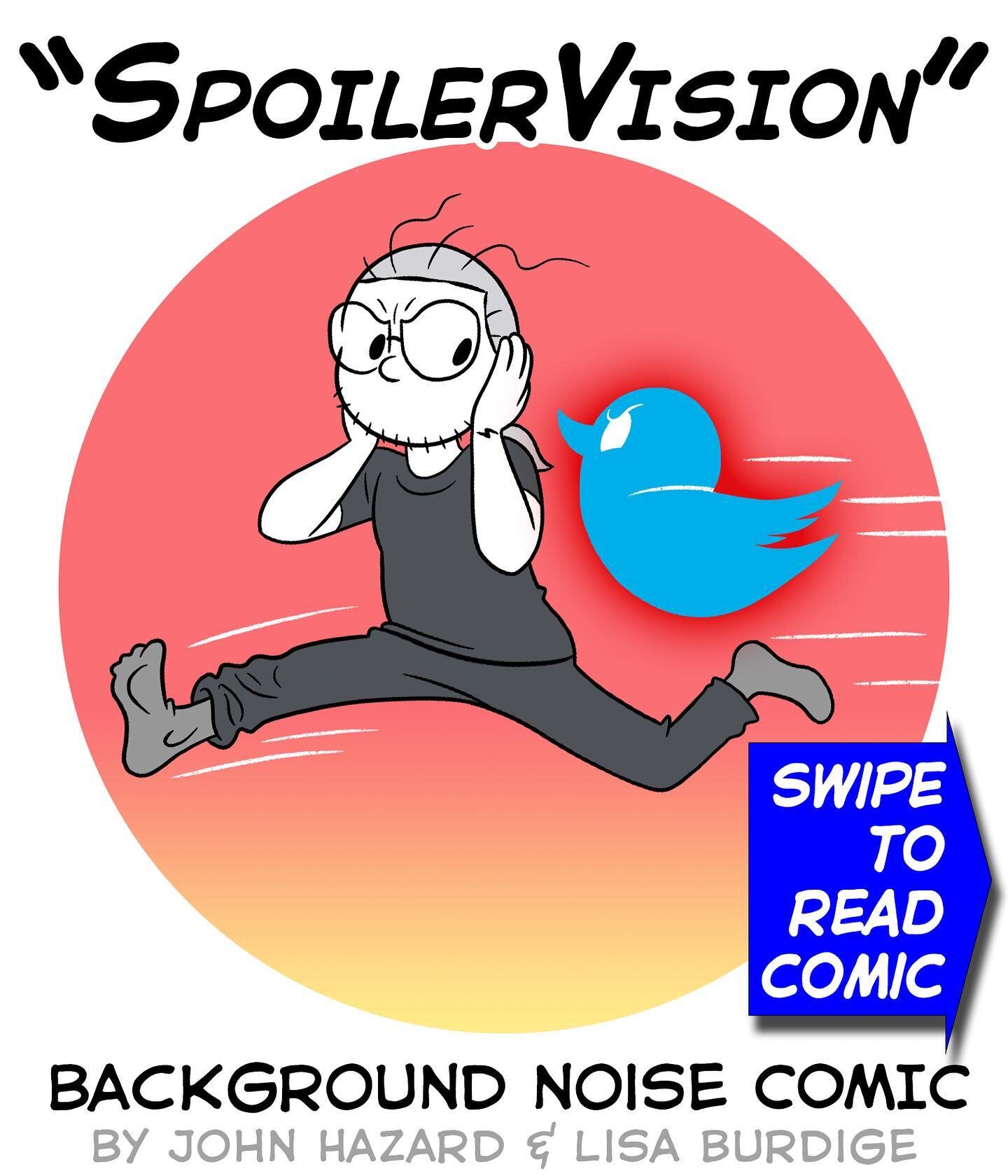 📺 &ldquo;SpoilerVision&rdquo;
Who&rsquo;s looking forward to the big finale? But seriously, NO SPOILERS PLEASE!!! 🙉🙈🙊
Diary Comic by @lisaburd &amp; @frankensteinsuperstar 
Follow Background Noise Comic on Webtoons, tip us on #KoFi, &amp; get mas