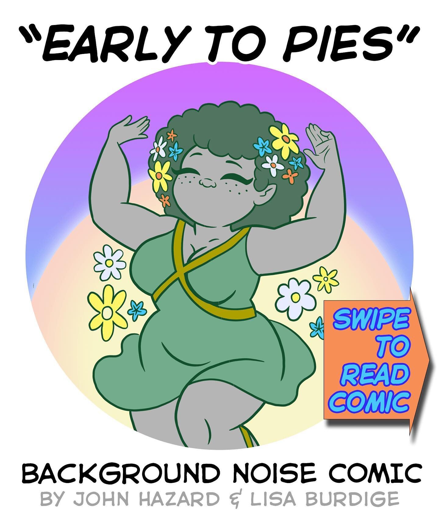 🍕&rdquo;Early to Pies&rdquo;
Is it one less hour of sleep or one less hour to lunch? 🌞
Diary Comic by @lisaburd &amp; @frankensteinsuperstar 
Follow Background Noise Comic on Webtoons, tip us on #KoFi, &amp; get masks and other swag in our shop, an