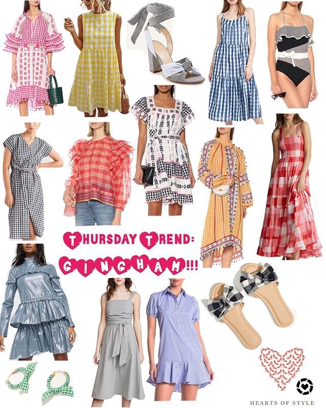 #thursdaytrend 🏁 GINGHAM!! 🏁 I&rsquo;m a tad tardy on getting this posted, but look how cute all of these gingham items are!!! I love that some of these pieces retain gingham&rsquo;s traditional scale and shape, while others offer a fresh twist on 