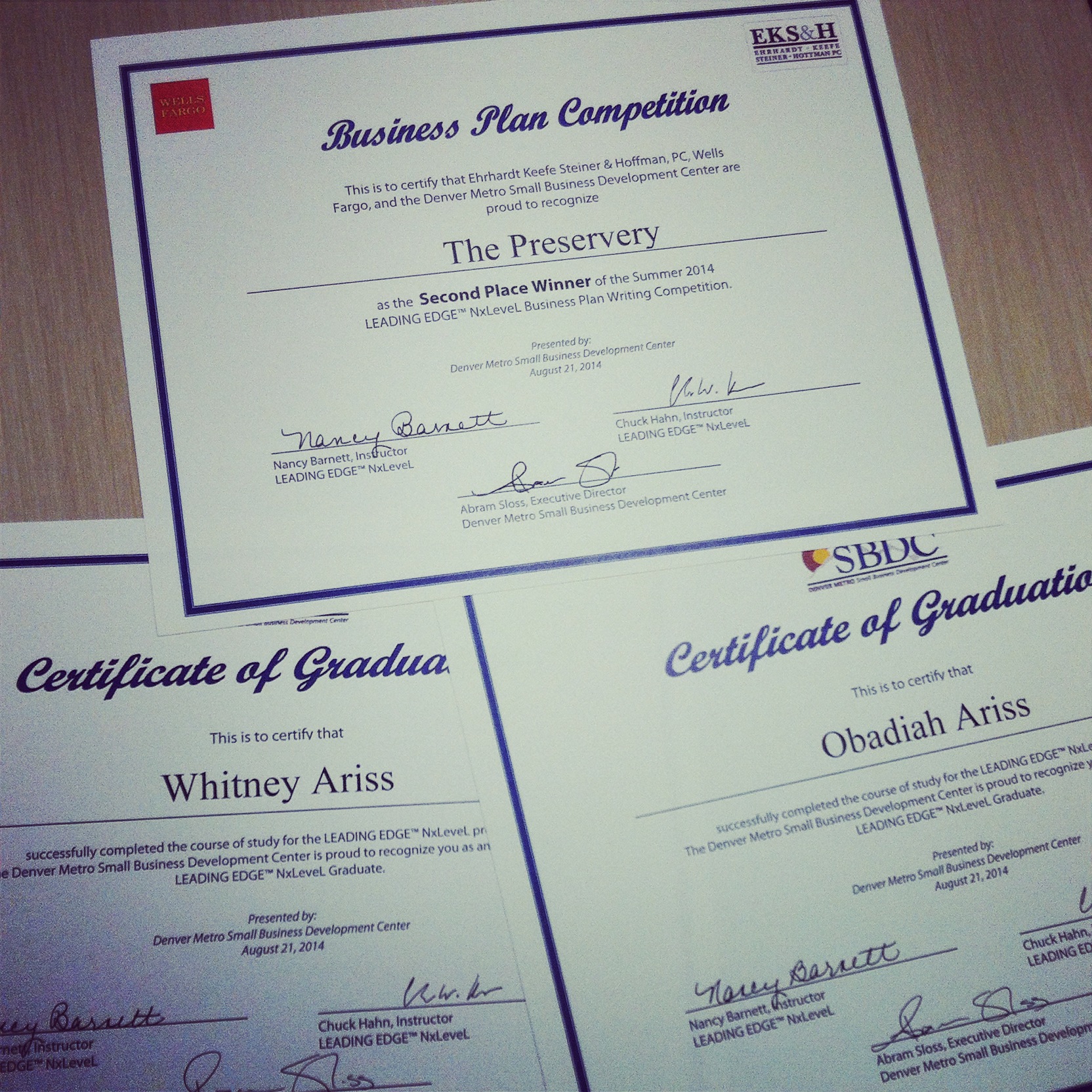 Our business plan even won second place!