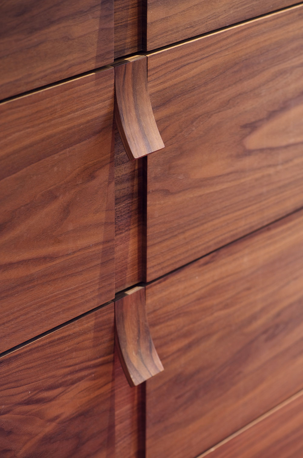 We nicknamed the bentwood handles on this cherrywood chest of drawers 'flippet'.