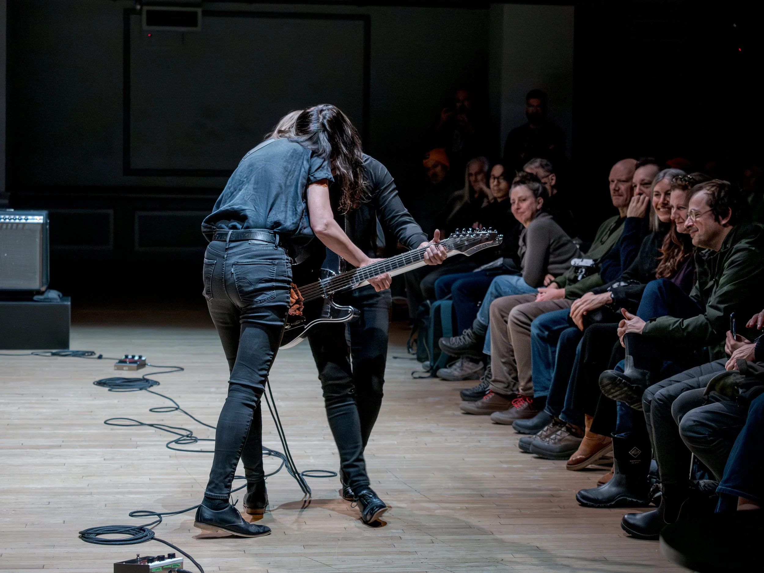 Untitled (Double Face), performance view at Roulette, 2026.
photo: Peter Gannushkin