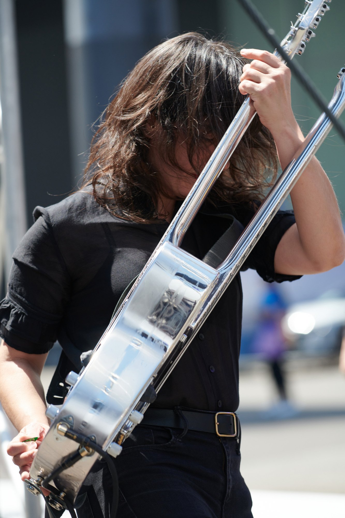 Untitled (Double Face), performance view at Latifa Echakhch’s Messeplatz Project, Art Basel, 2023.