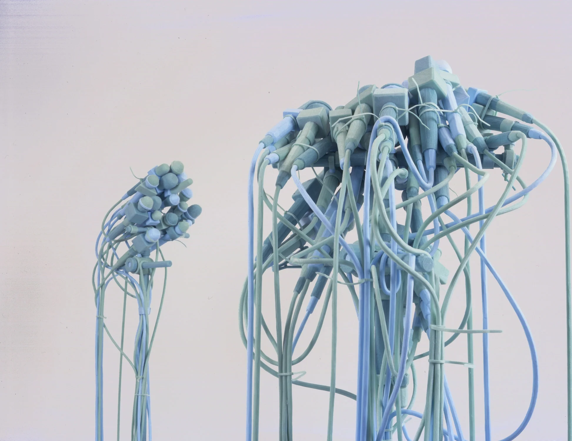 polystyrene and hot glue 63 x 48 x 40 and 63 x 56 x 41 in. 2004