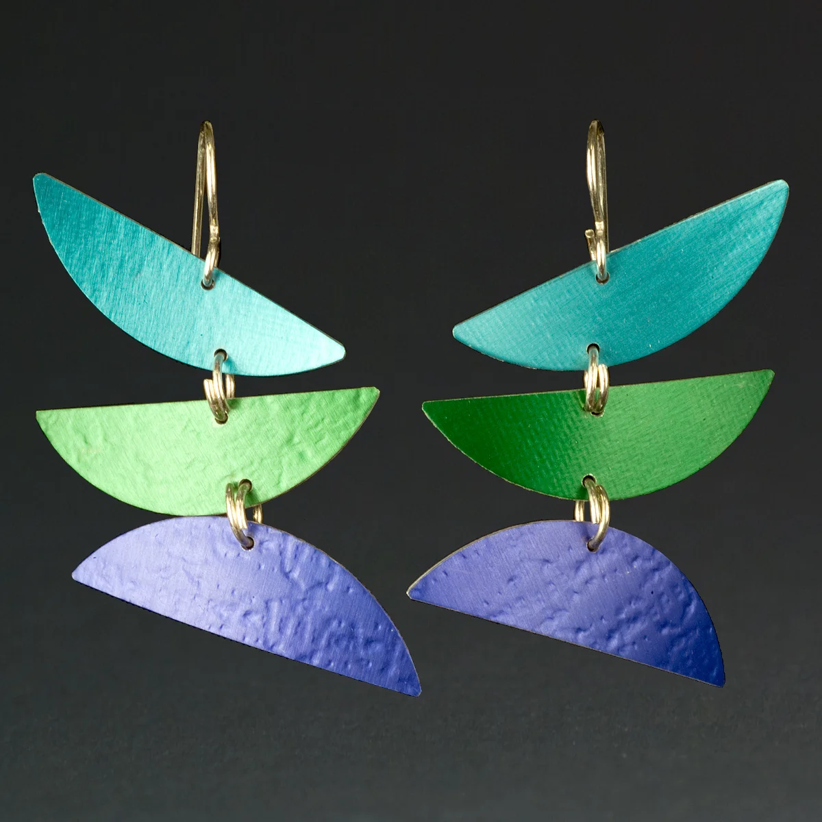 A - Turquoise, Green, Purple