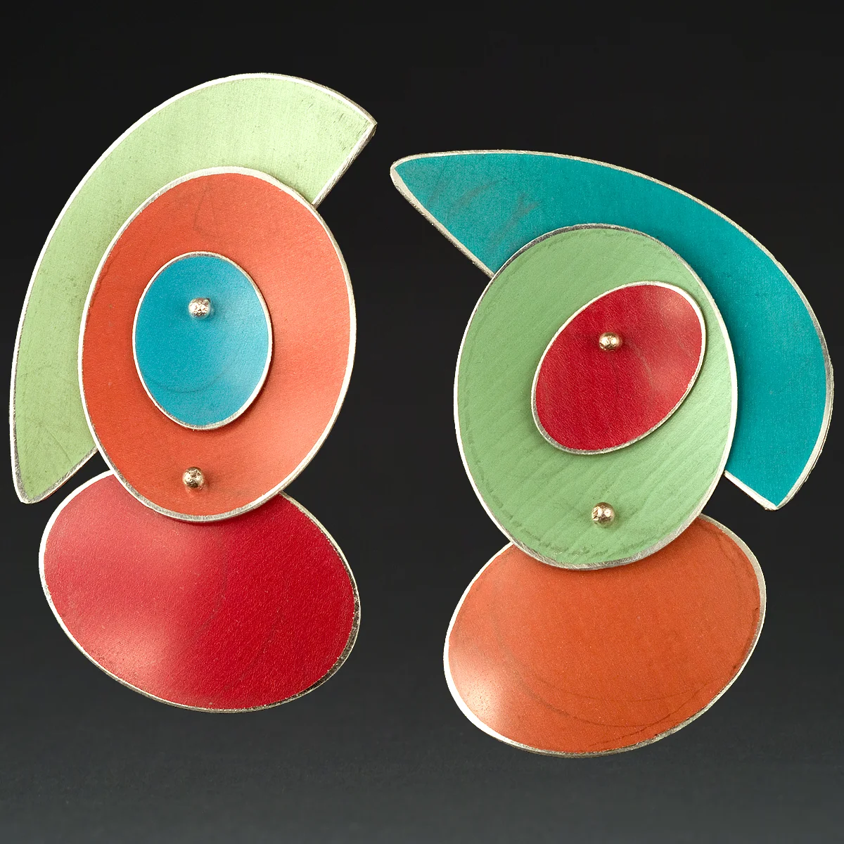 A - Lime Turquoise, Orange, Red