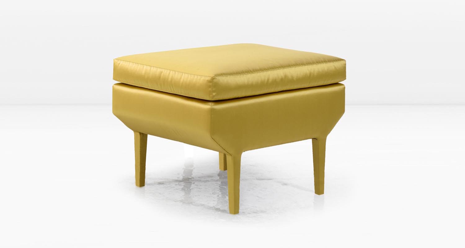  Ottoman in gold Silk &amp; Cotton Satin without sabots 