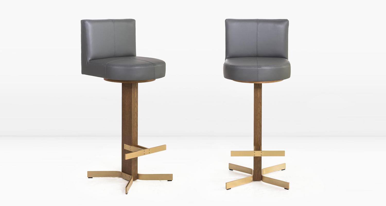 Solid Brass base and Cloud leather seat