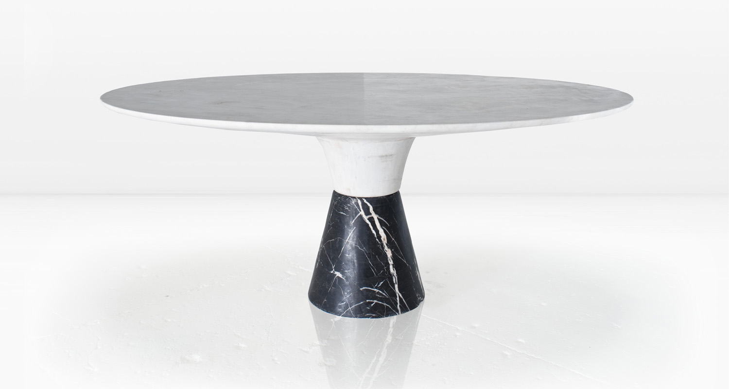  Statuary marble top and Nero Marquina base 