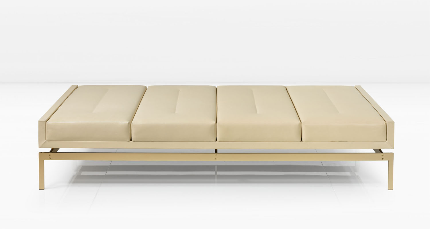 Brass base and Linen leather
