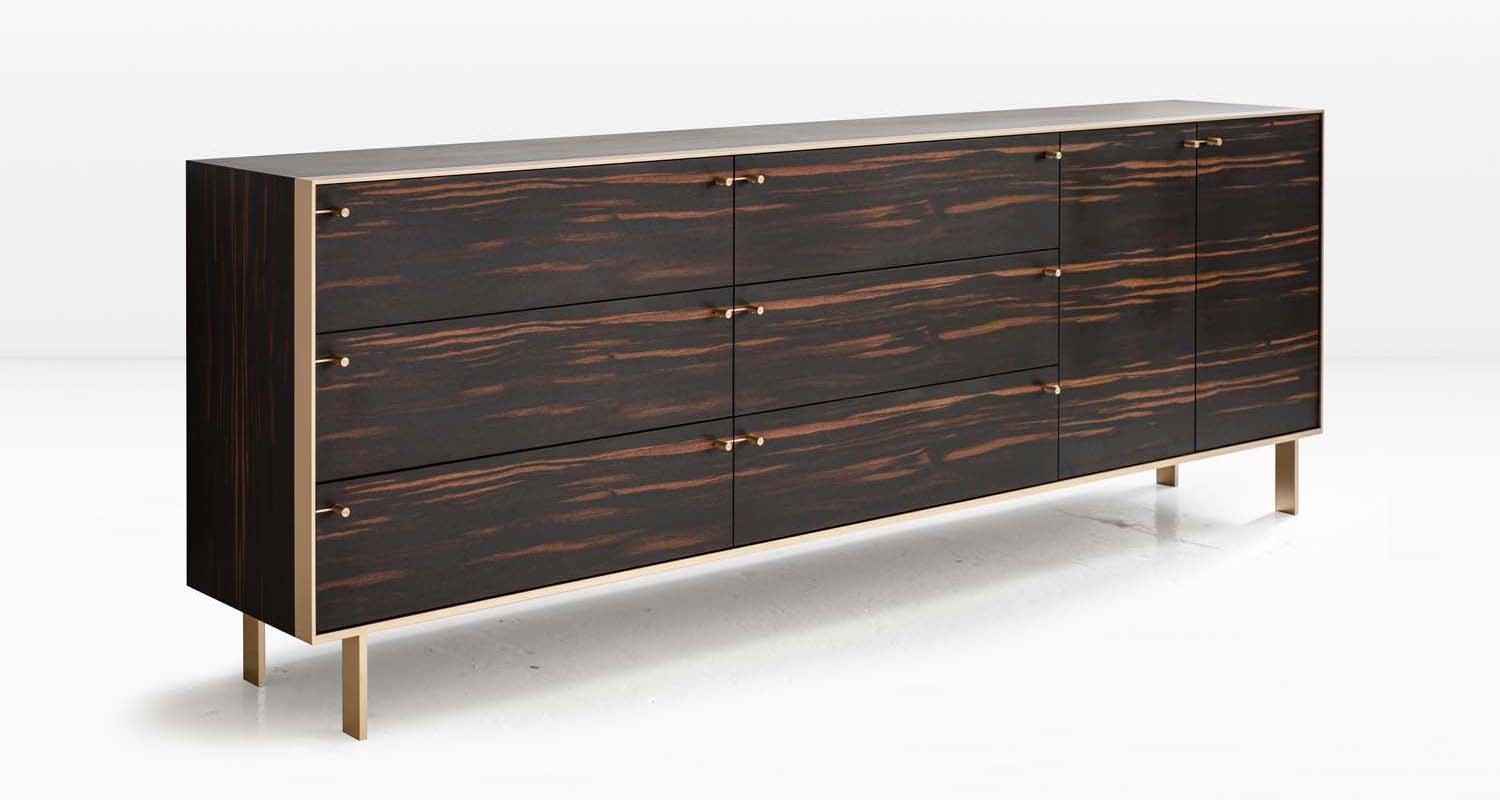 African Ebony veneer and Silicon Bronze straps/hardware