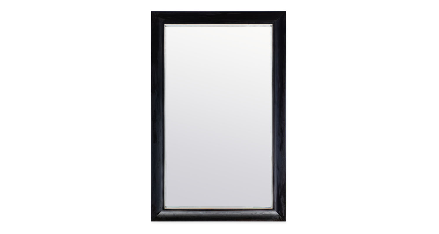  Mirror-polished Stainless Steel with Ebonized Mahogany outer frame 