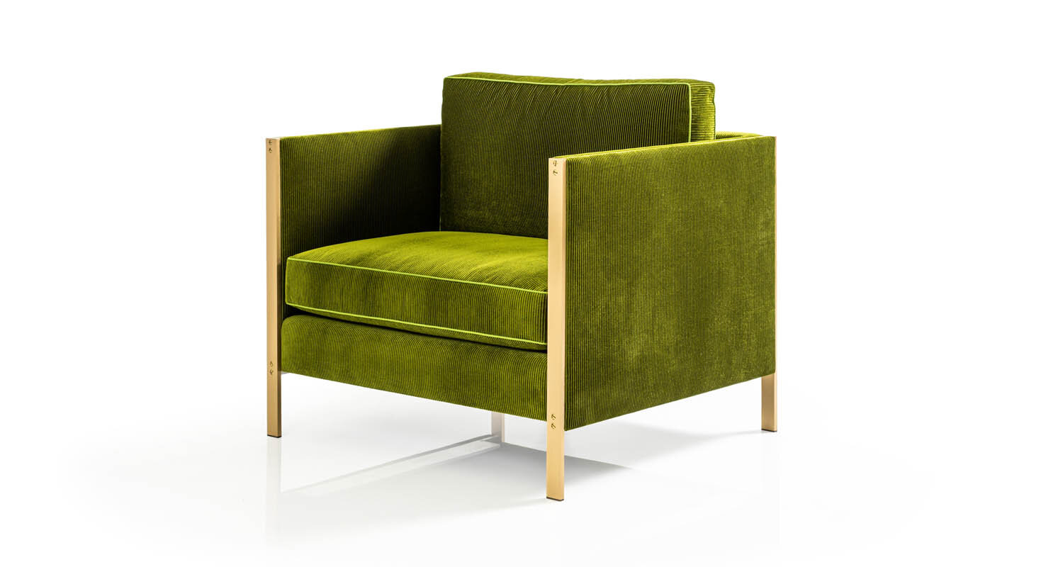  Brass frame and Emerald Green Corduroy fabric 