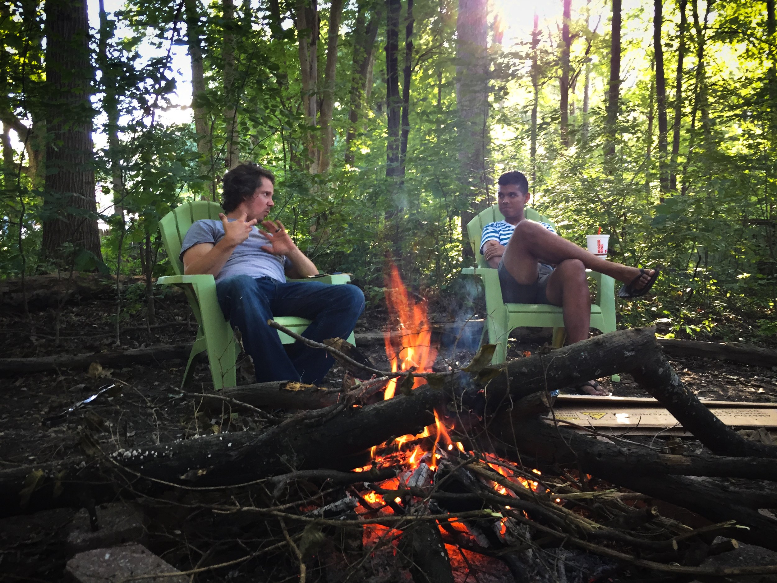 I know this photo seems random, but it's not actually. This is our bonfire clearing and Ashwin was our friend friend to come enjoy it with us! I feel like he should have gotten a door prize. I am so very excited about being able to have more people over!