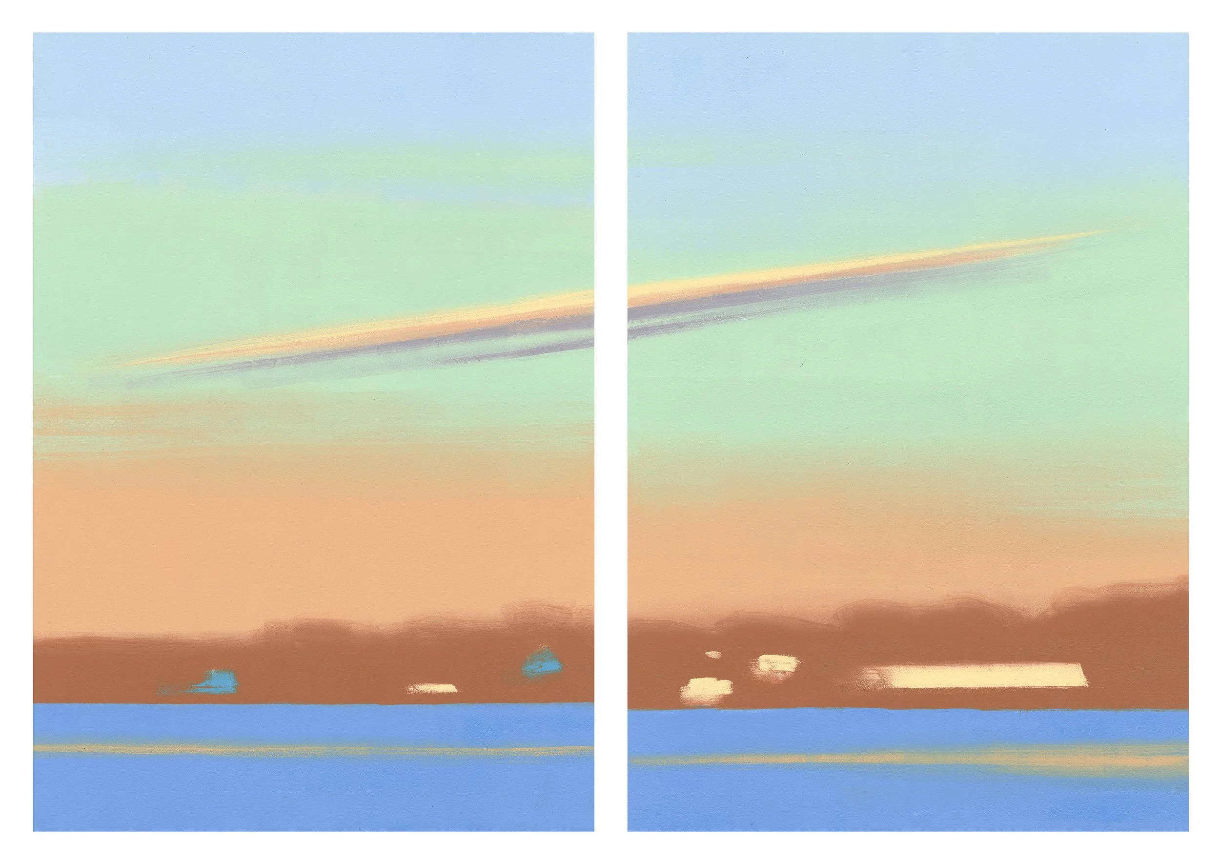 Two Blue Houses