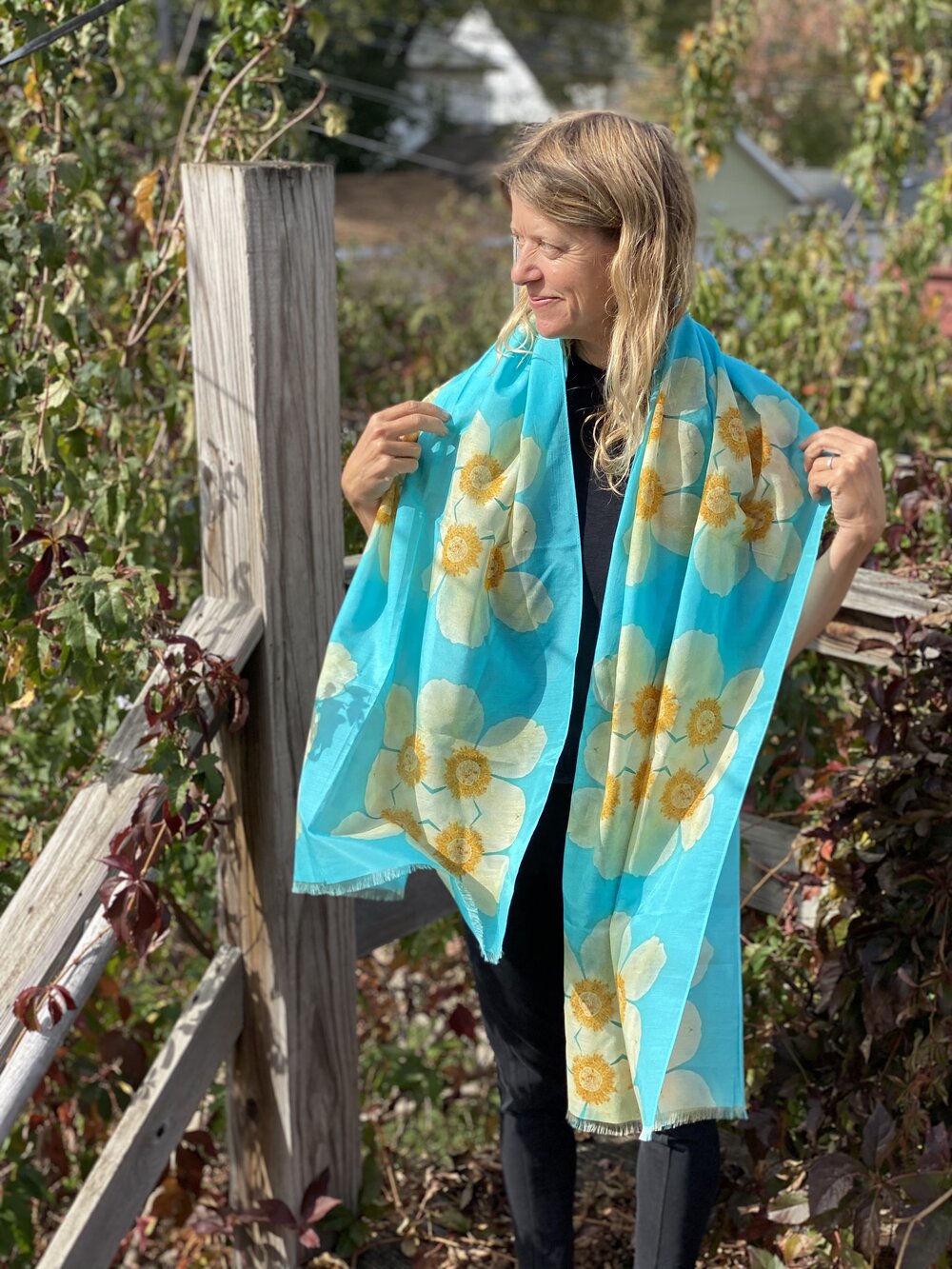 botanical print scarves & wraps