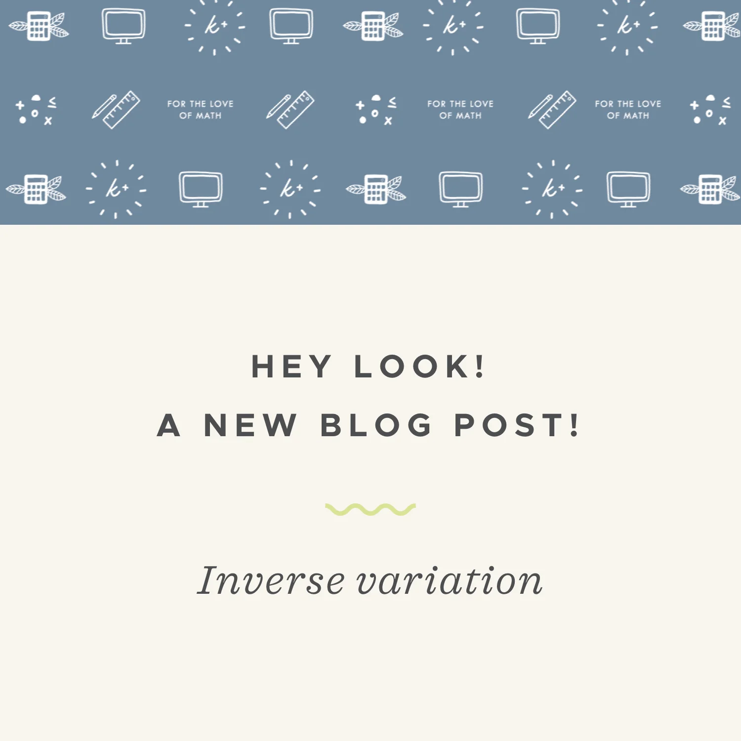 Inverse variation of two variables and the constant of variation