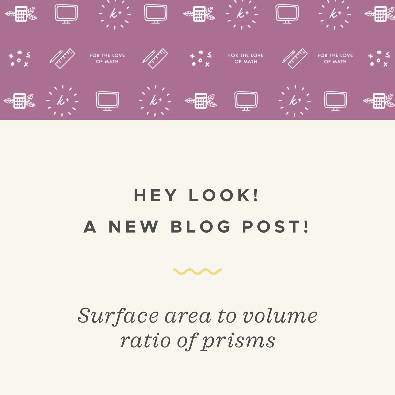 Surface area to volume ratio of prisms