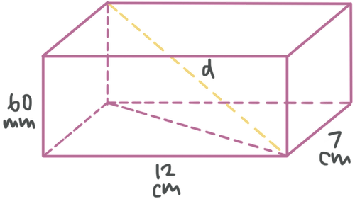 Finding The Diagonal Of A Right Rectangular Prism Krista King Math Online Math Help