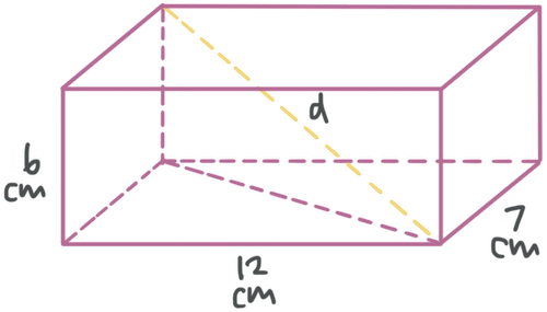 Finding The Diagonal Of A Right Rectangular Prism Krista King Math Online Math Help