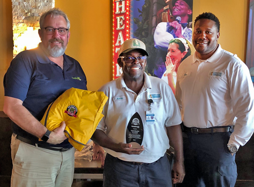 (L to R) Brian Dean, Sunshine 811 damage prevention liaison; Alvin Hurskin (M), City of Sarasota; Tim Hill, City of Sarasota.