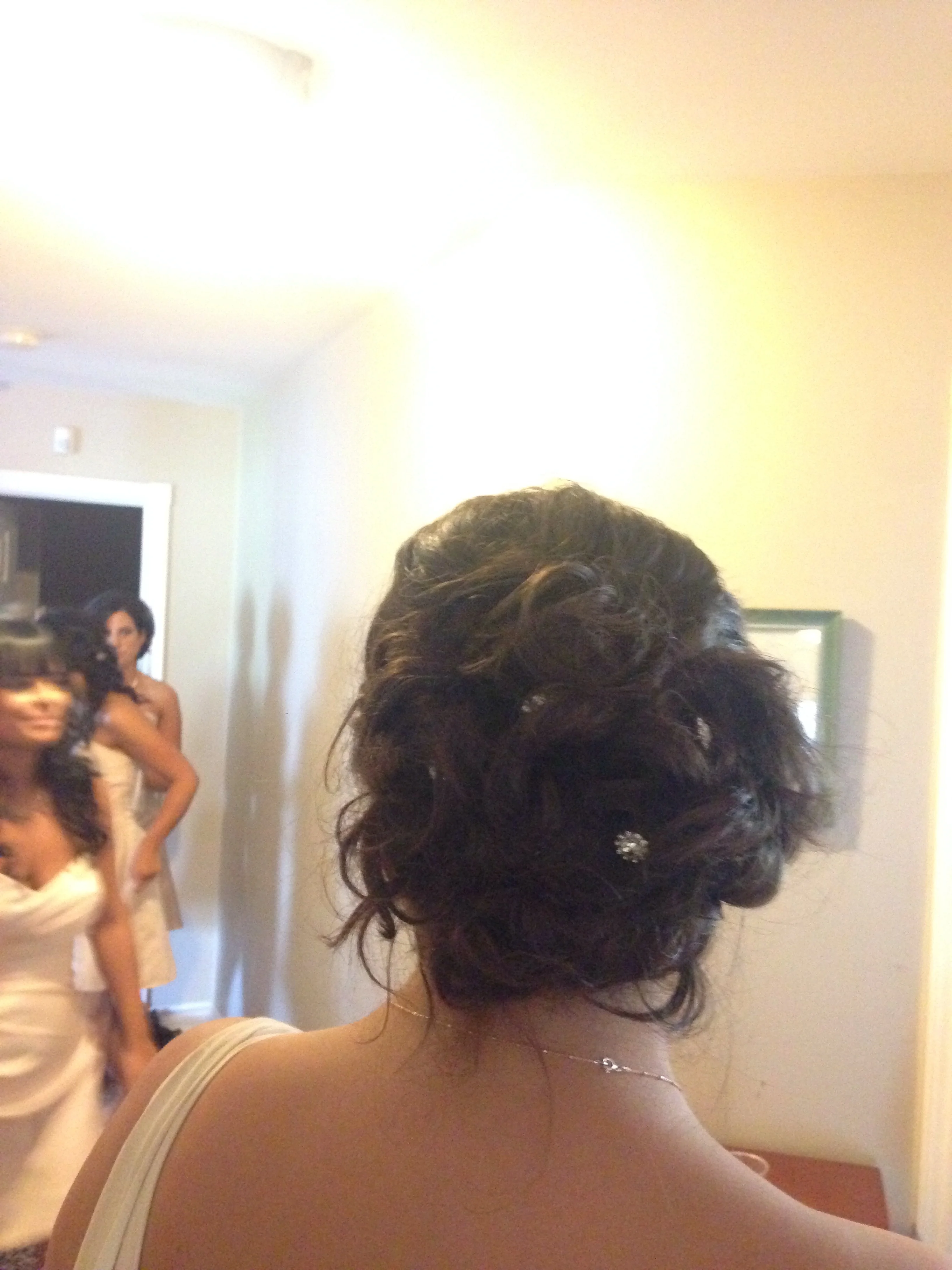 Updo hairstyle bridal party hair 