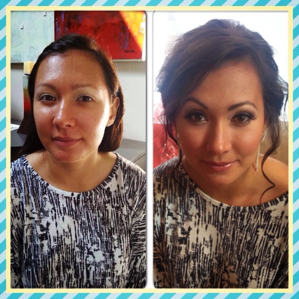 Bridal before and After makeup and hair