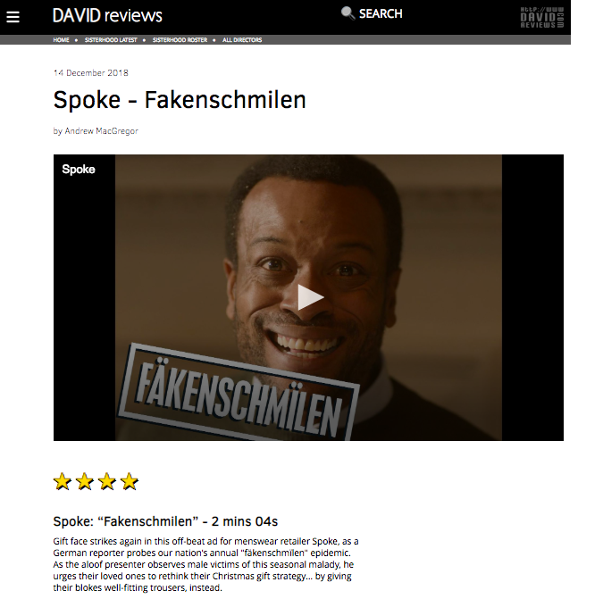 4/5 Stars on David Reviews | Spoke London "Fakenschmilen" 