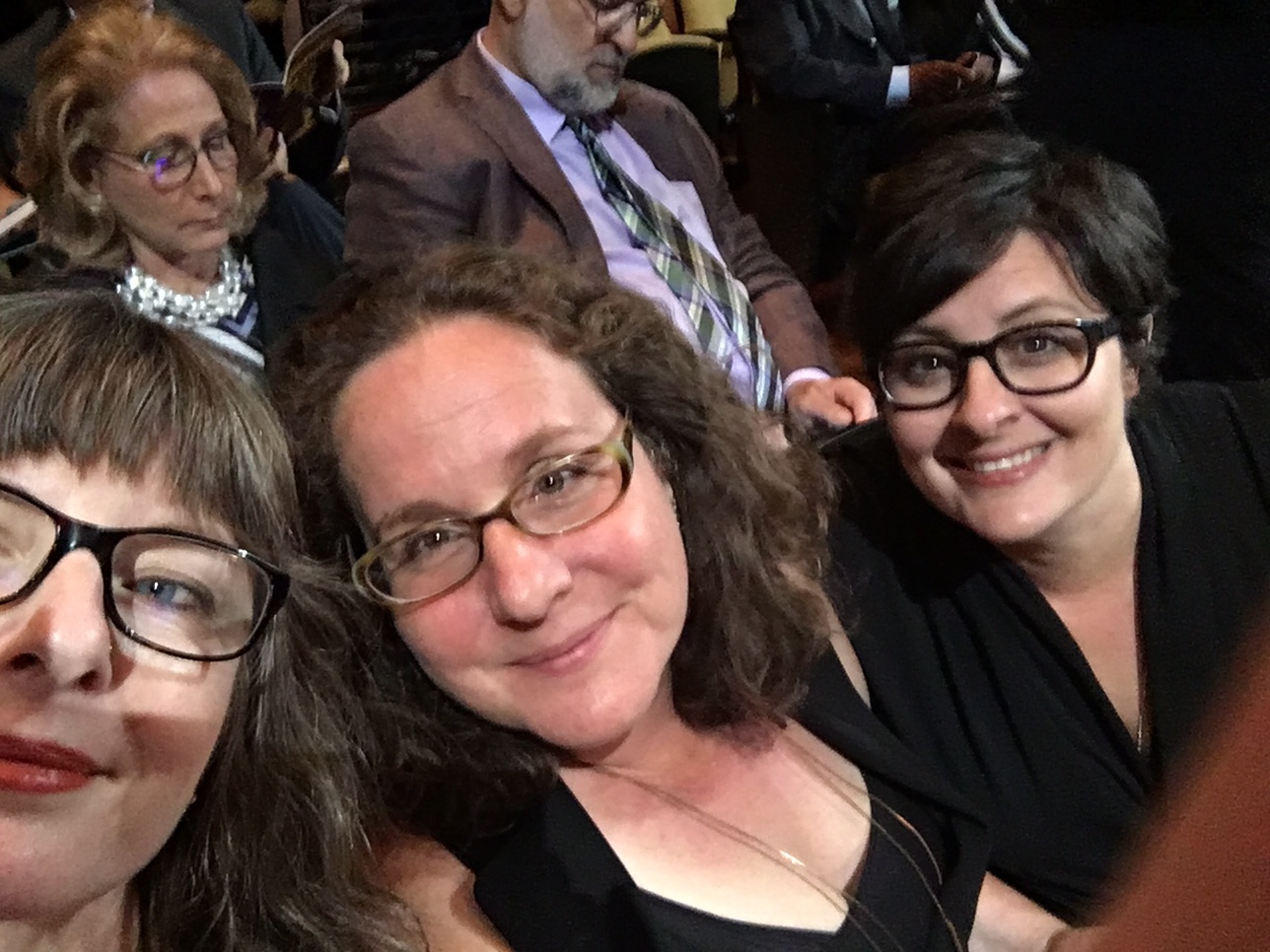 LESLIE SIMMER, ANNE DE MARE, and KIRSTEN KELLY IN THE AUDIENCE BEFORE THE WIN!