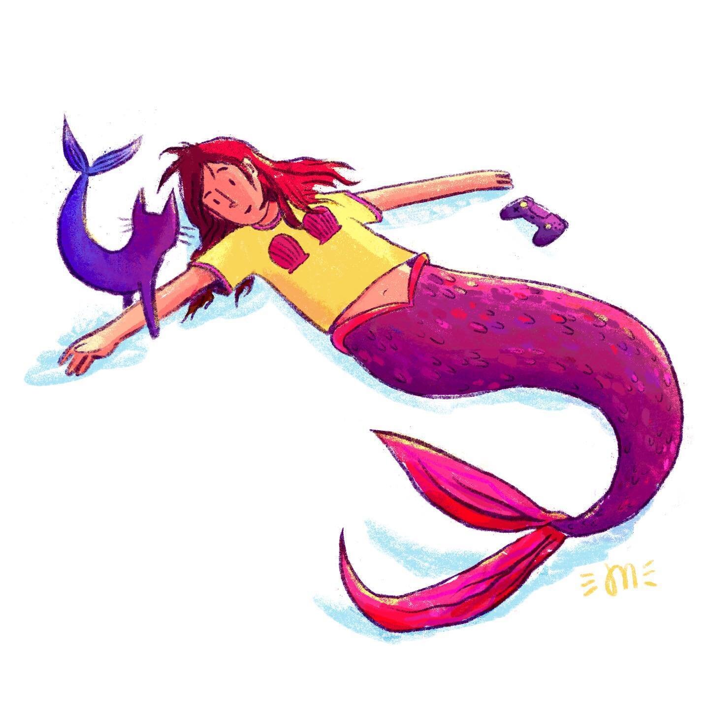 Mermaids have to #stayhome too π§‍βοΈ #mermay .................................................................. #mermay2020 #illustration #illustratorsoninstagram #procreate #characterdesign #mermaid #digitalart #scbwi #kidlitart #procreateart #d
