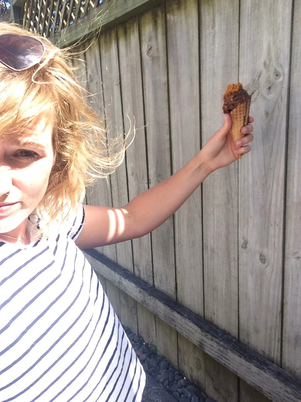 I was standing in the middle of a shared driveway and the neighbours were like what on earth are you doing with that ice cream..