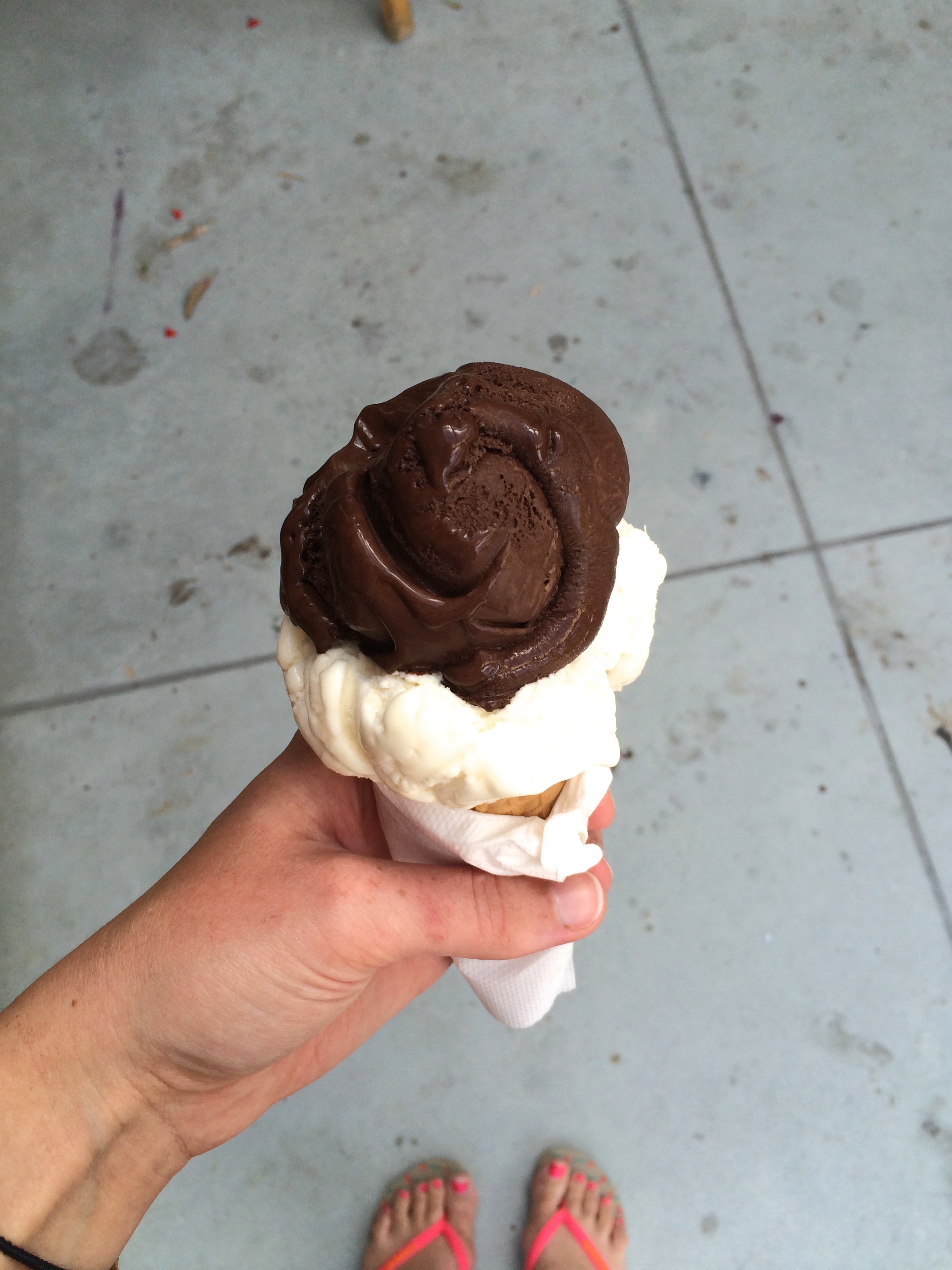 Coconut and dark chocolate gelato from Charlie's Gelato Garden