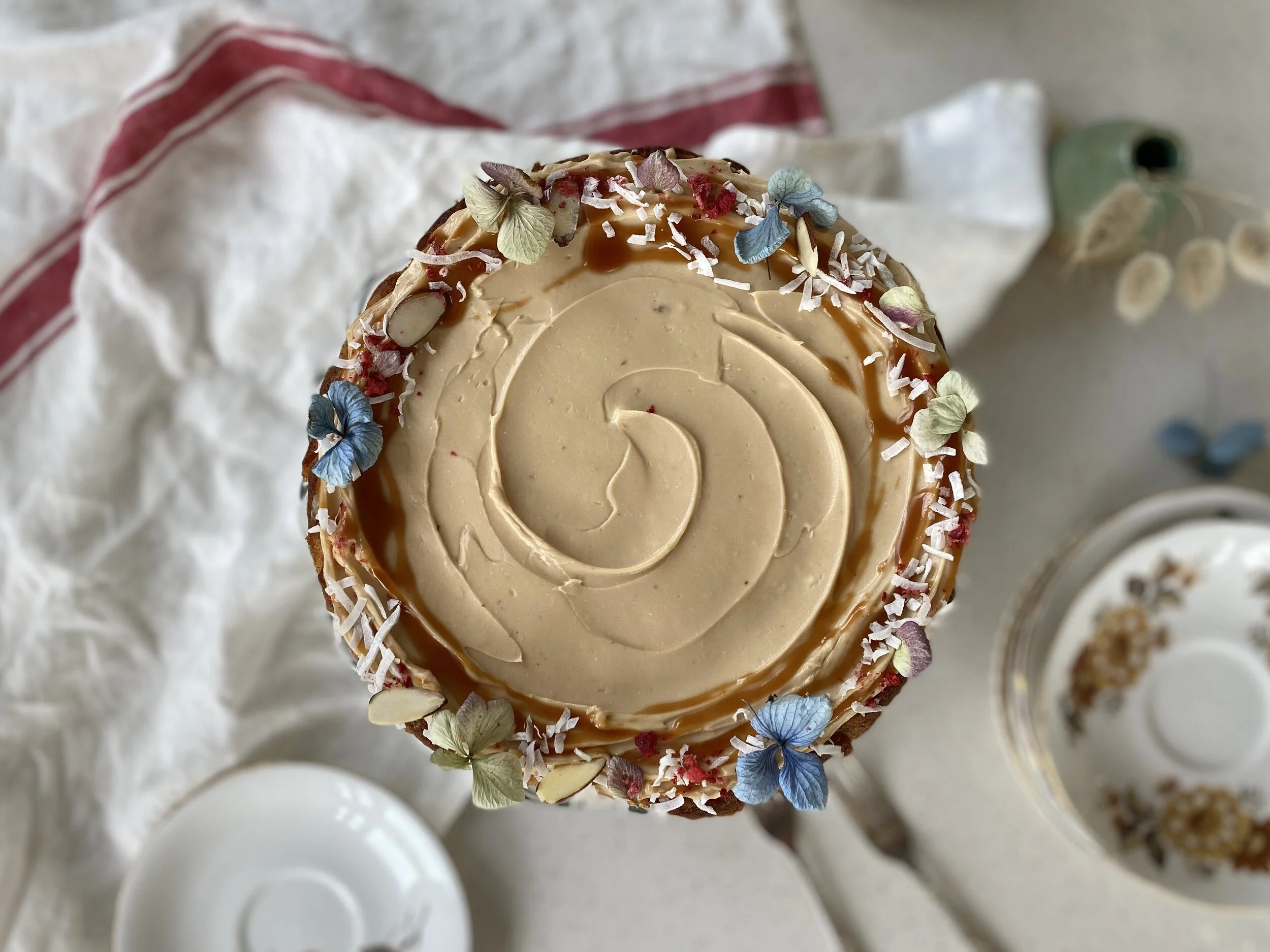 Brown Butter Pear Cake with Caramel Cream Cheese Icing