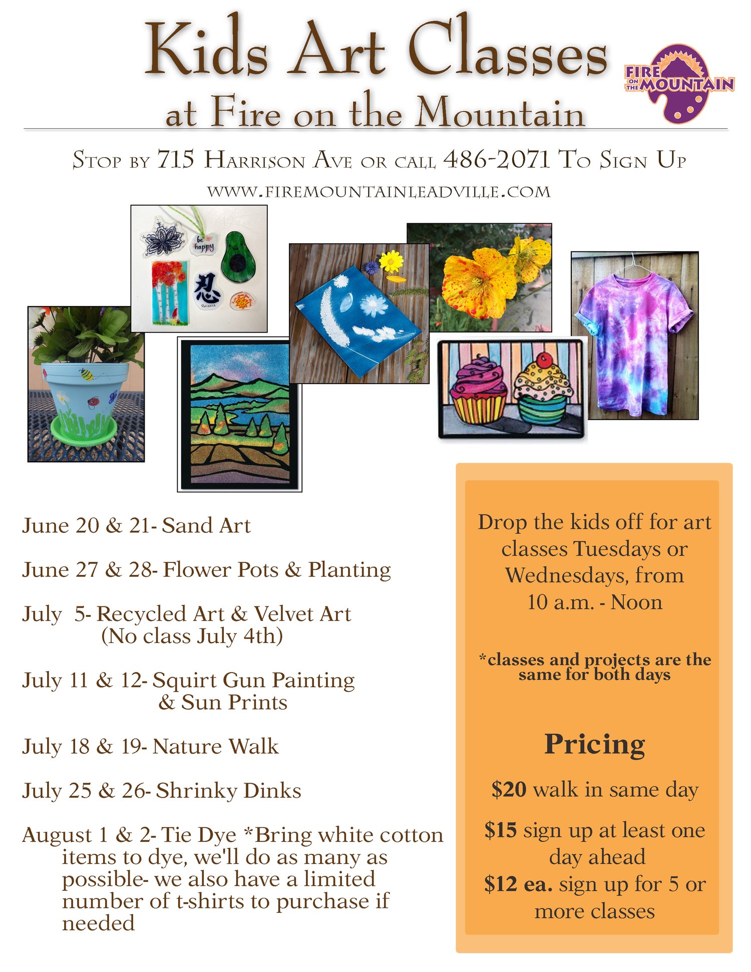 Kids' Art Classes — Fire On the Mountain