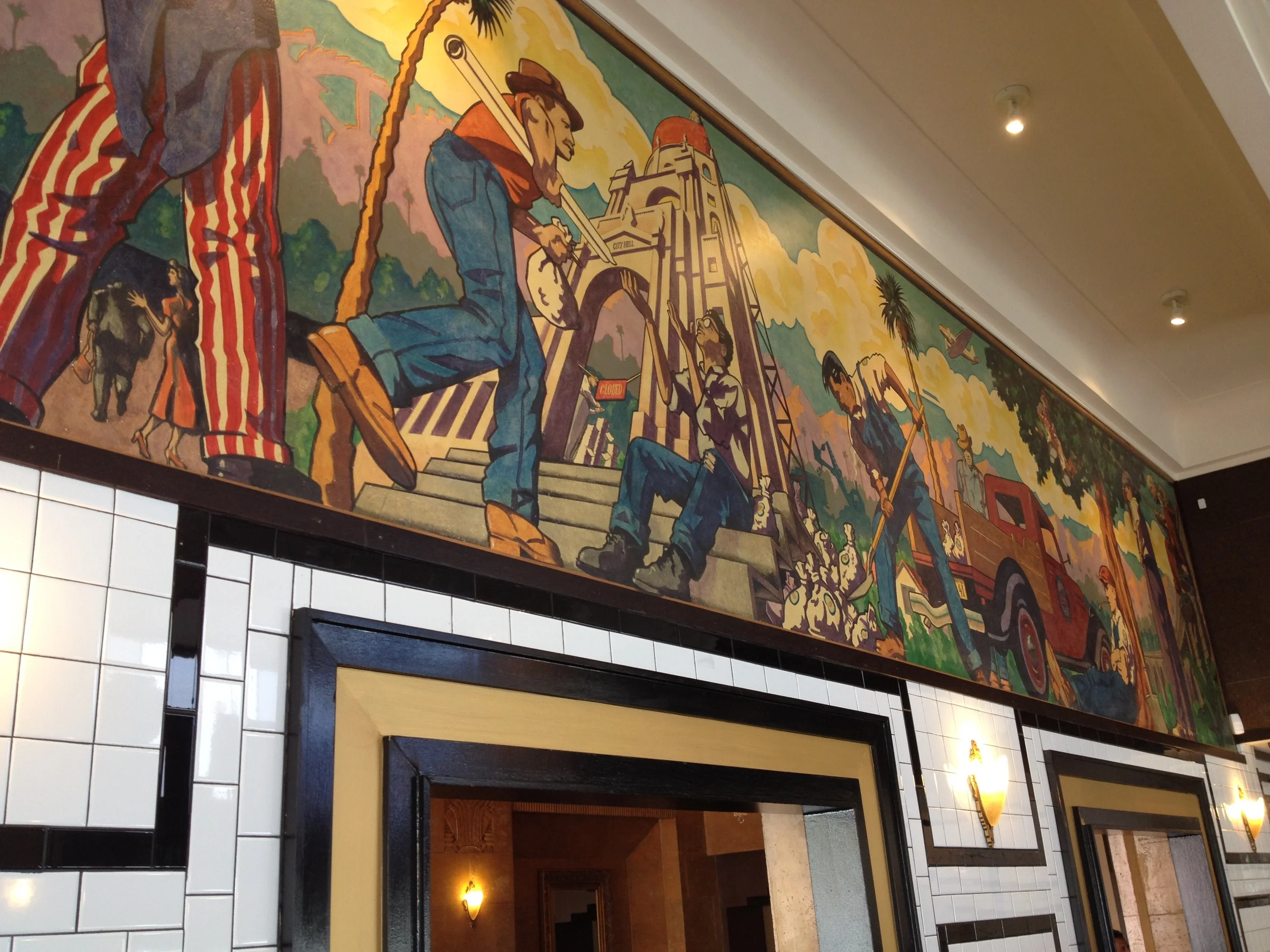 Detail, City Hell Mural, originally painted in 1990.