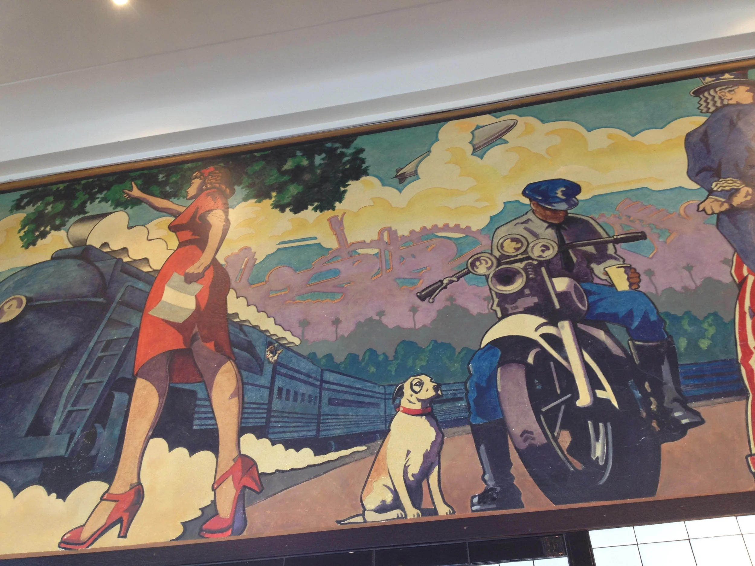 Detail, City Hell Mural, restored in 2014.