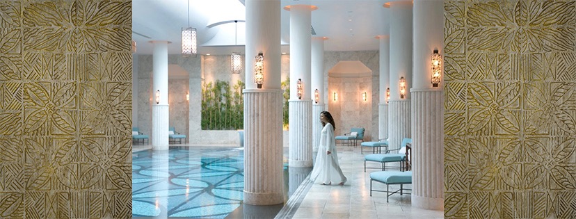 The design at the bottom of the pool is Islamic and the paintings on each side are Polynesian and that is what my work is about, that we are more the same than we are different. 