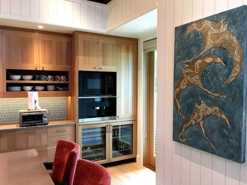 Kitchen side of master room facing main entry - Kukio - Kohala Coast, Hawai’i - Chip’s Ohana #1 of 2 - diptych on multiples page.
