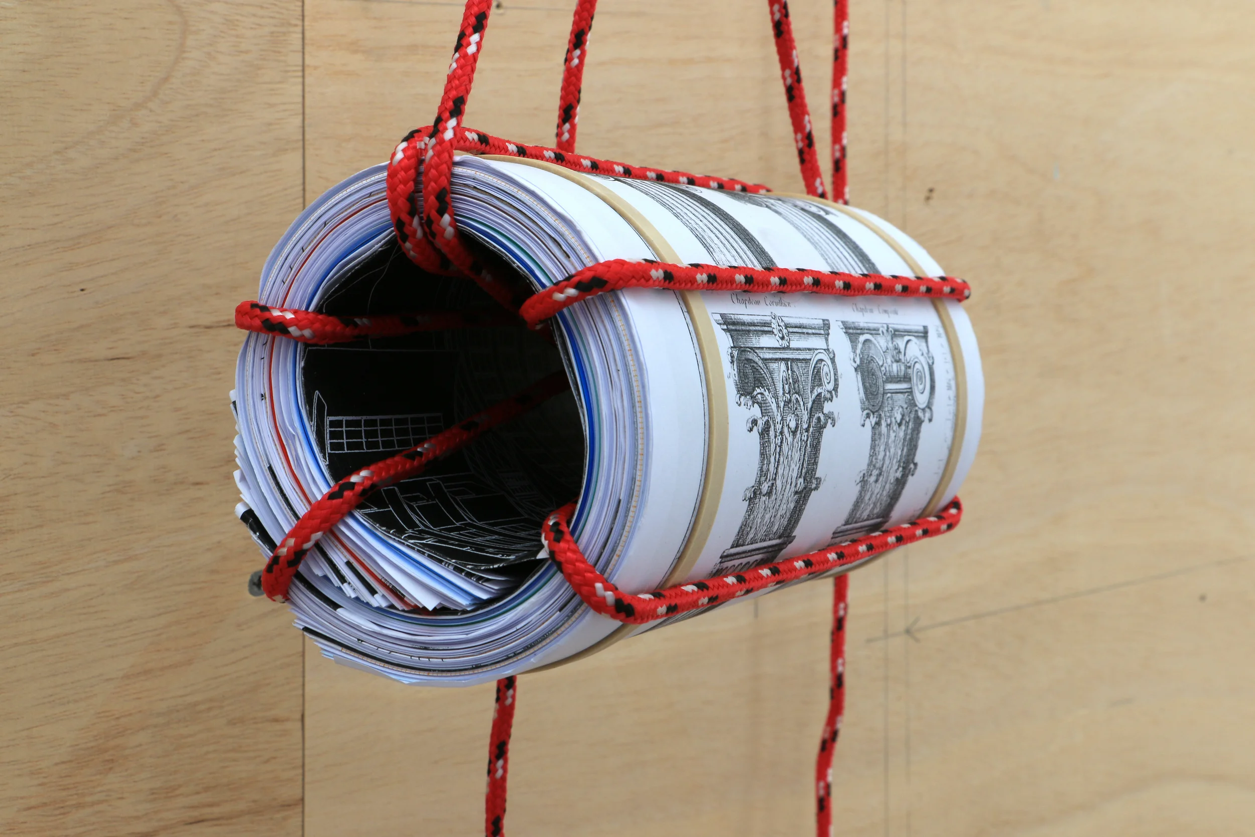 The weight of references printed matter and rope 2015