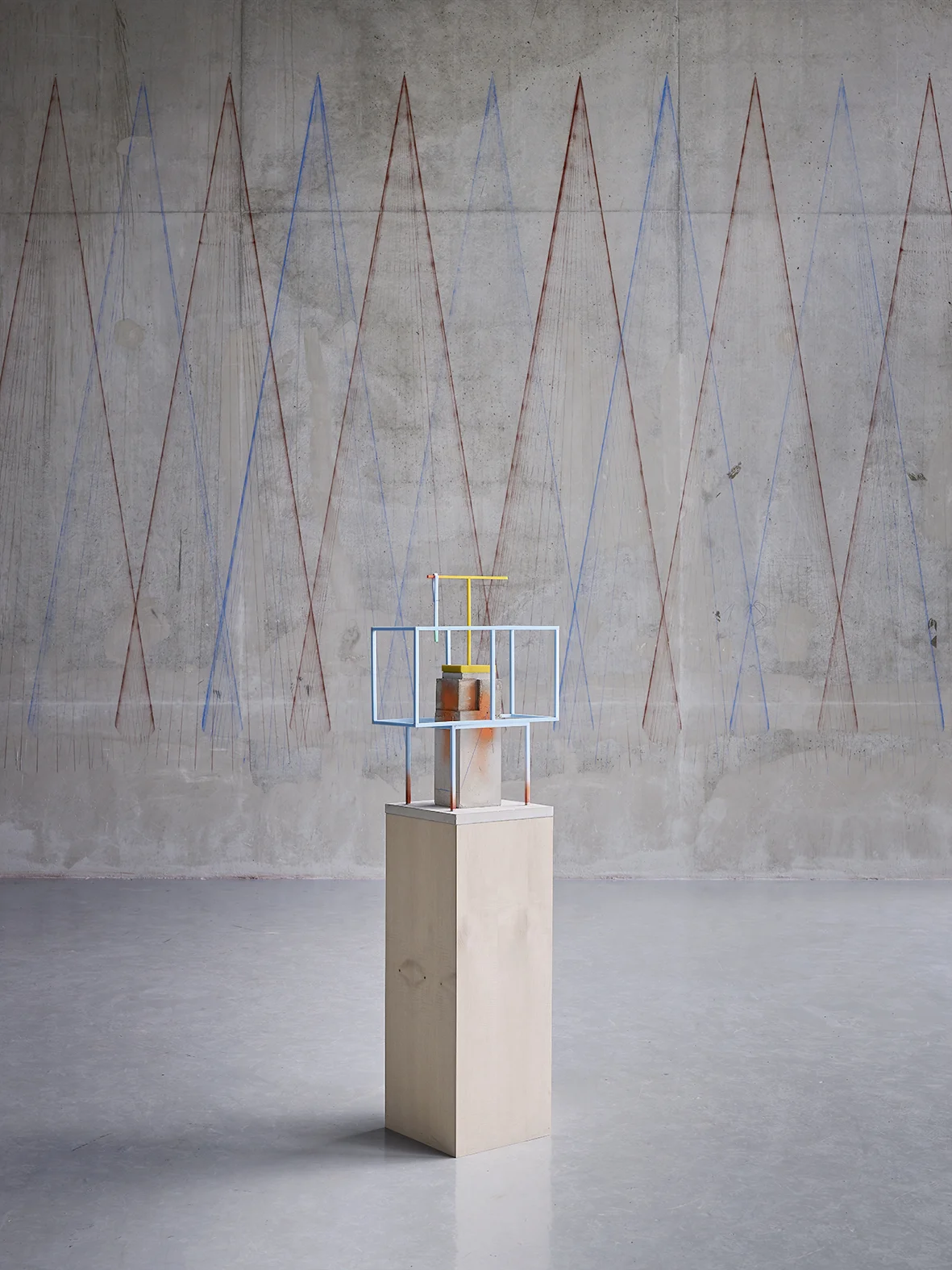 Oskar VIII , 2017 76 x 40 x 60 cm Concrete, foam wood base acrylic & pins