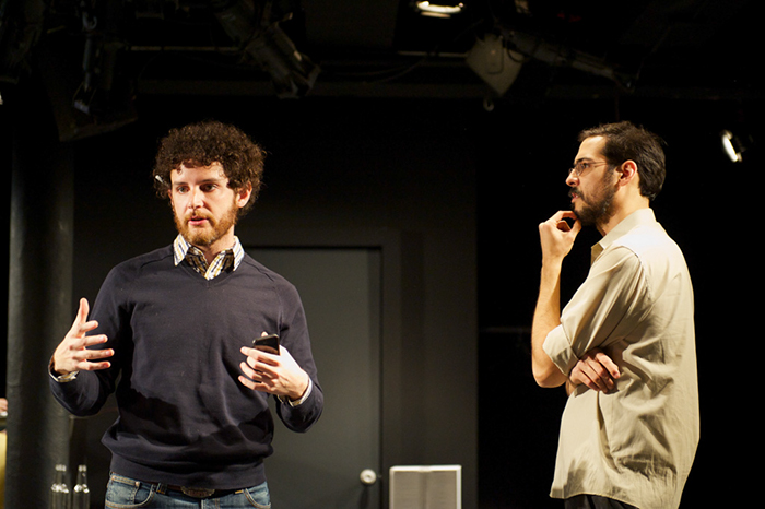 Nicholas working with playwright Julien Schwab in the Spring of 2013