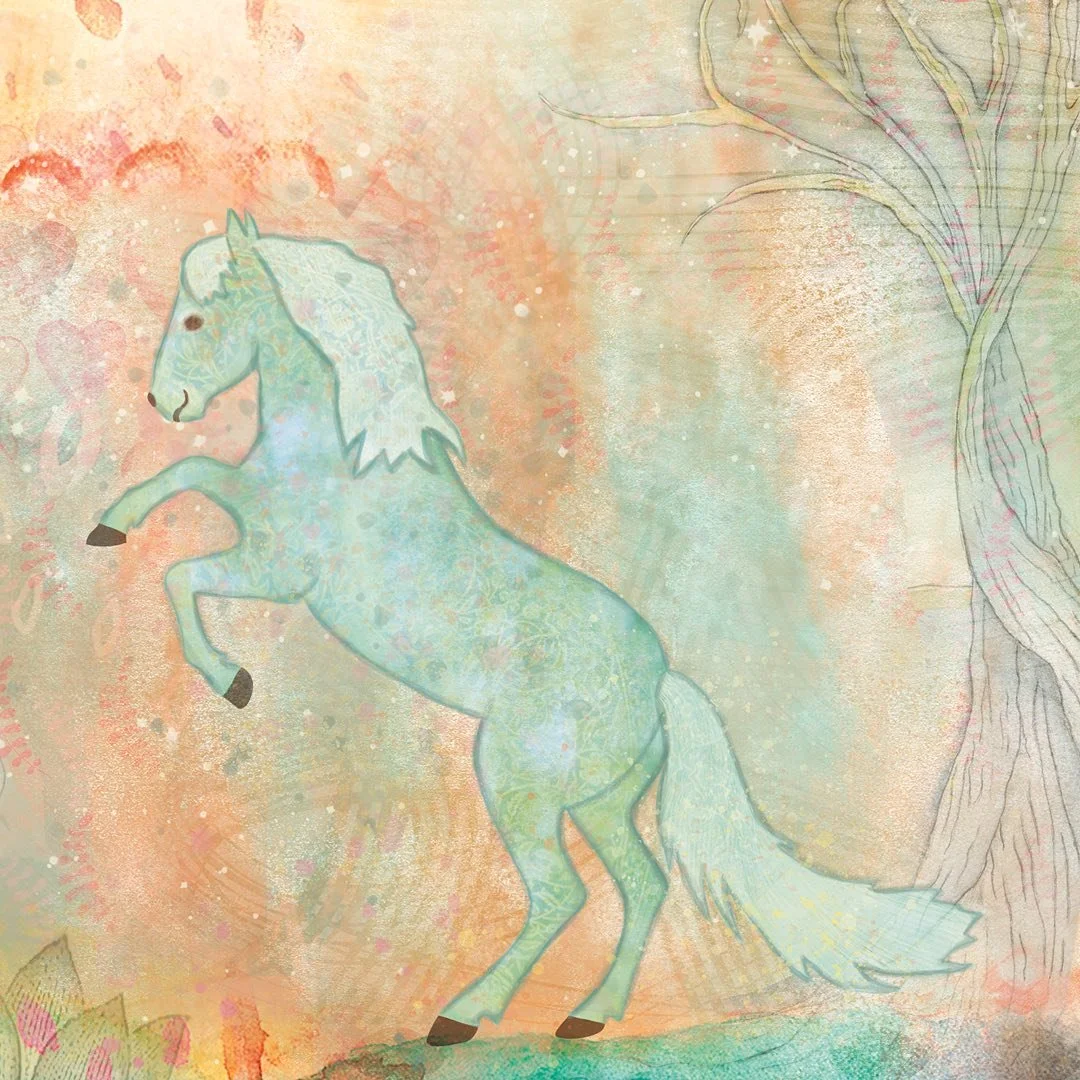 A horse of course 🐴 ⁣
⁣
⁣
⁣
⁣
⁣
⁣
⁣
#horseart #horseillustration #horsedrawing #watercolorhorse #fairytaleart #kidlitart #greetingcards #storybookart #kidillustration #cuteart #colorfulillustration #magical #dreamy #dreamyart #rachelbaum #mixedmedia