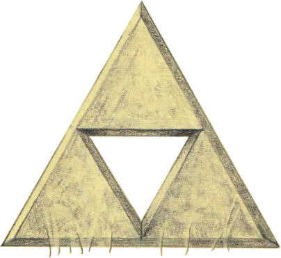 A geometric pyramid with an inverted triangle inside it, formed by wooden or metallic bars.