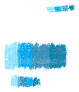 Blue and white watercolor paint swatches on paper.