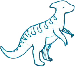 A simple illustration of a dinosaur with a long tail, legs, and a row of spines along its back.