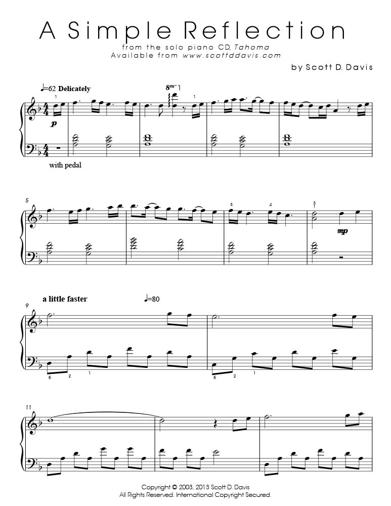 Reflections Sheet music for Piano (Solo)