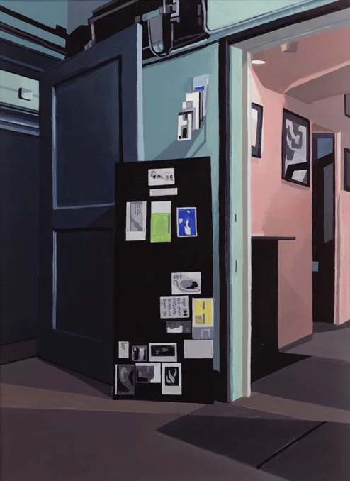 Hallway, Okono Building, Tokyo, #1 2007 Flashe on panel 23.8 x 18 cm
