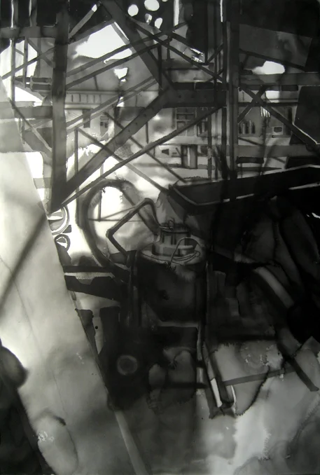 Scaffold 2 2010 Ink on Paper 190 x 125 cm