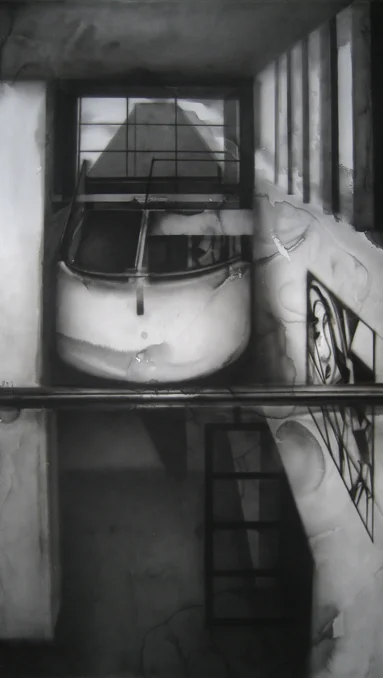 Staircase (MMFA 3) 2010 Ink on Paper 230 x 130 cm